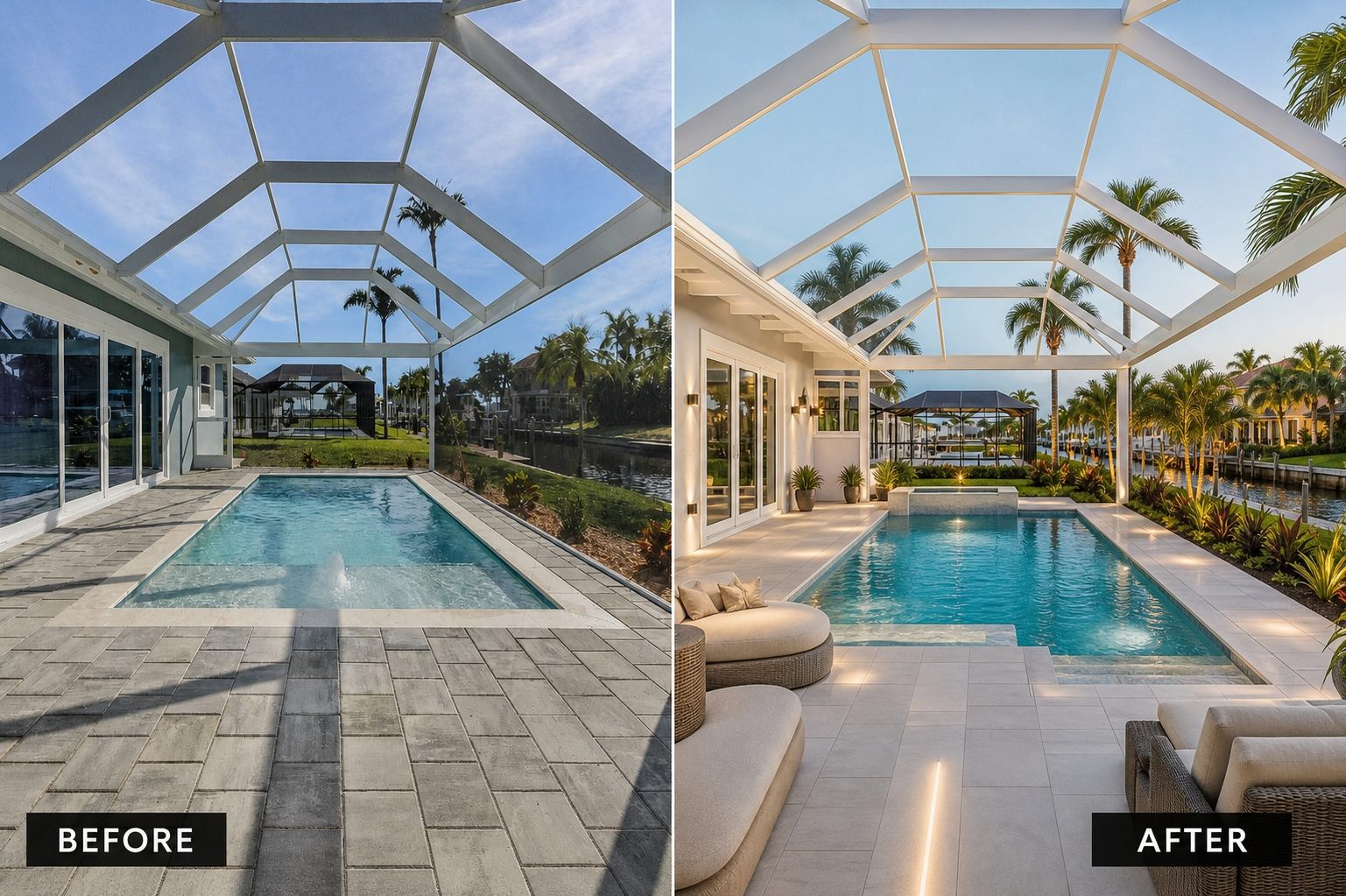 After Pool Waterfront Cape Coral FL